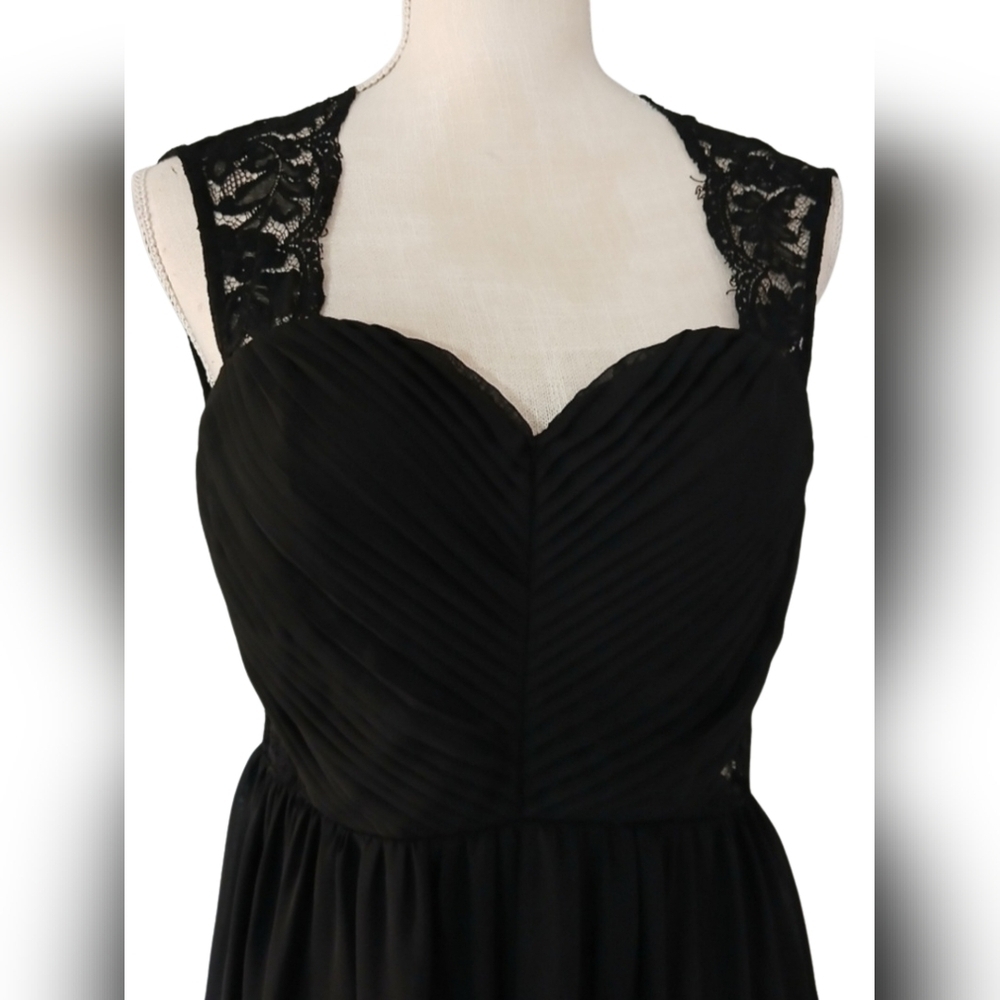 Windsor Black Sleeveless Lace Queen Ann Chiffon Maxi Dress - Picture 4 of 8